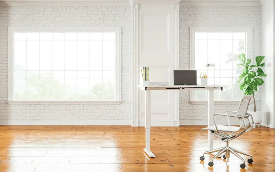 Bureau assis-debout blanc